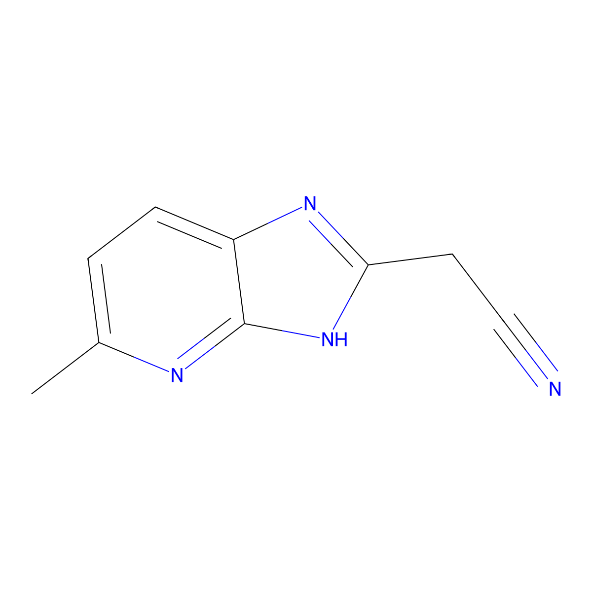 2-(5-Methyl-1H-imidazo[4,5-b]pyridin-2-yl)acetonitrile molecular structure, CAS 577777-16-3