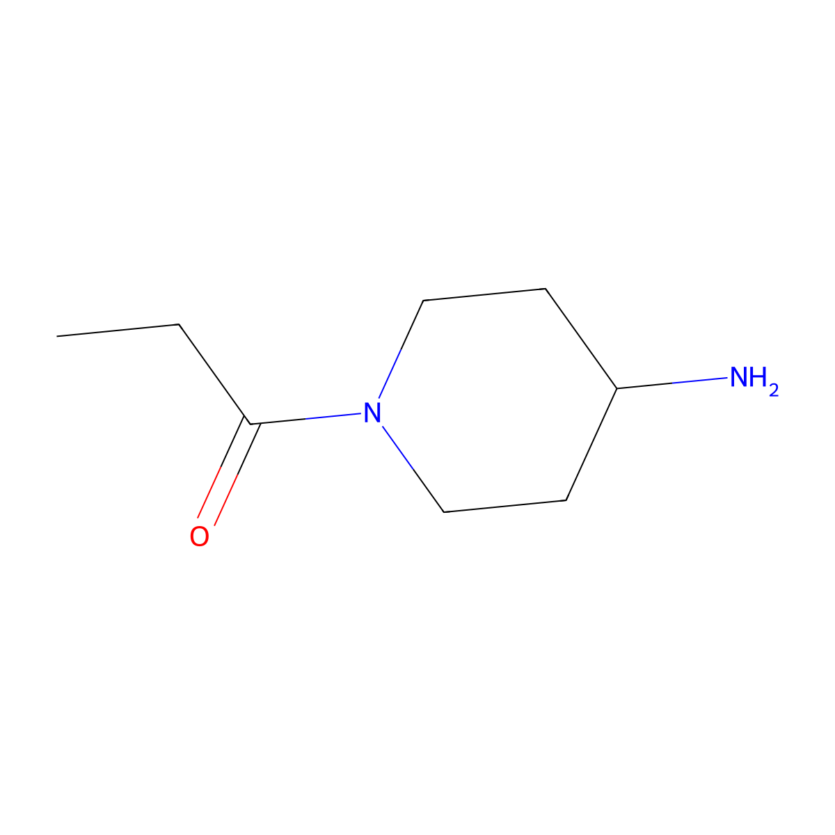 1-(4-Aminopiperidin-1-yl)propan-1-one molecular structure, CAS 577778-40-6