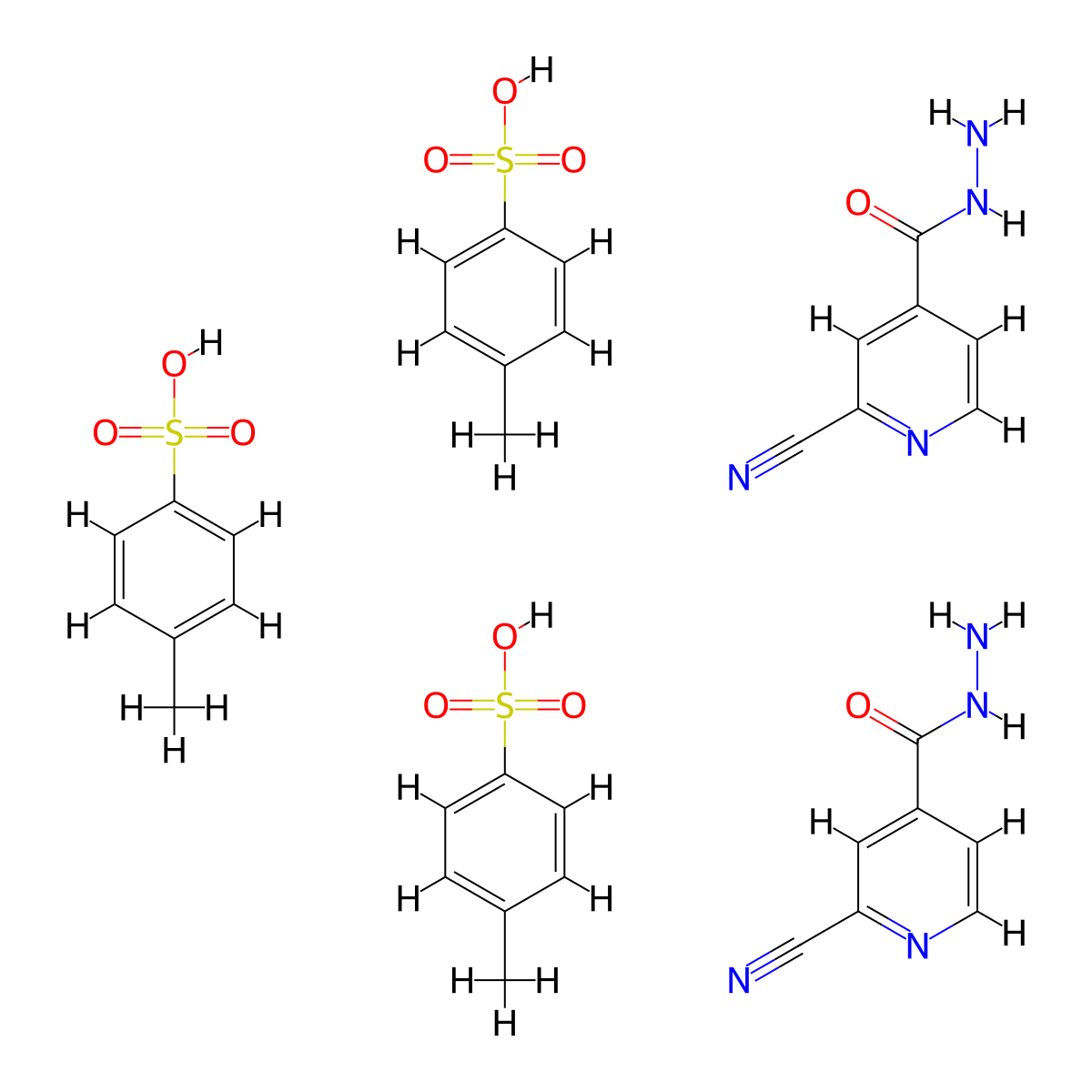 2-Cyanoisonicotinohydrazide 4-methylbenzenesulfonate(2:3) molecular structure, CAS 577778-87-1