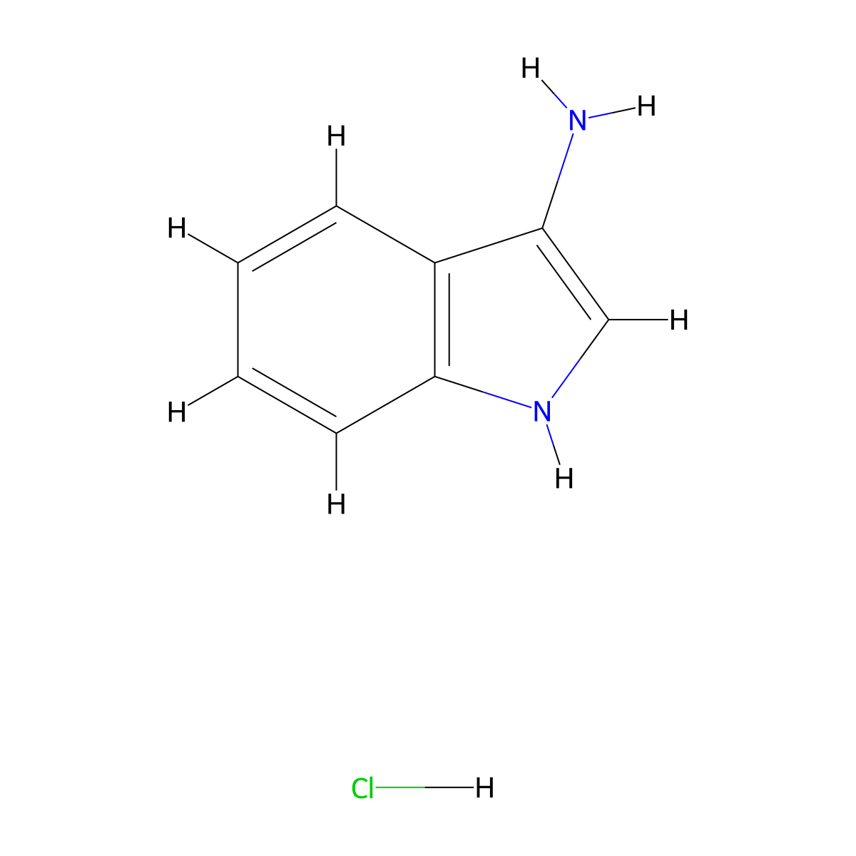 1H-indol-3-amine hydrochloride molecular structure, CAS 57778-93-5