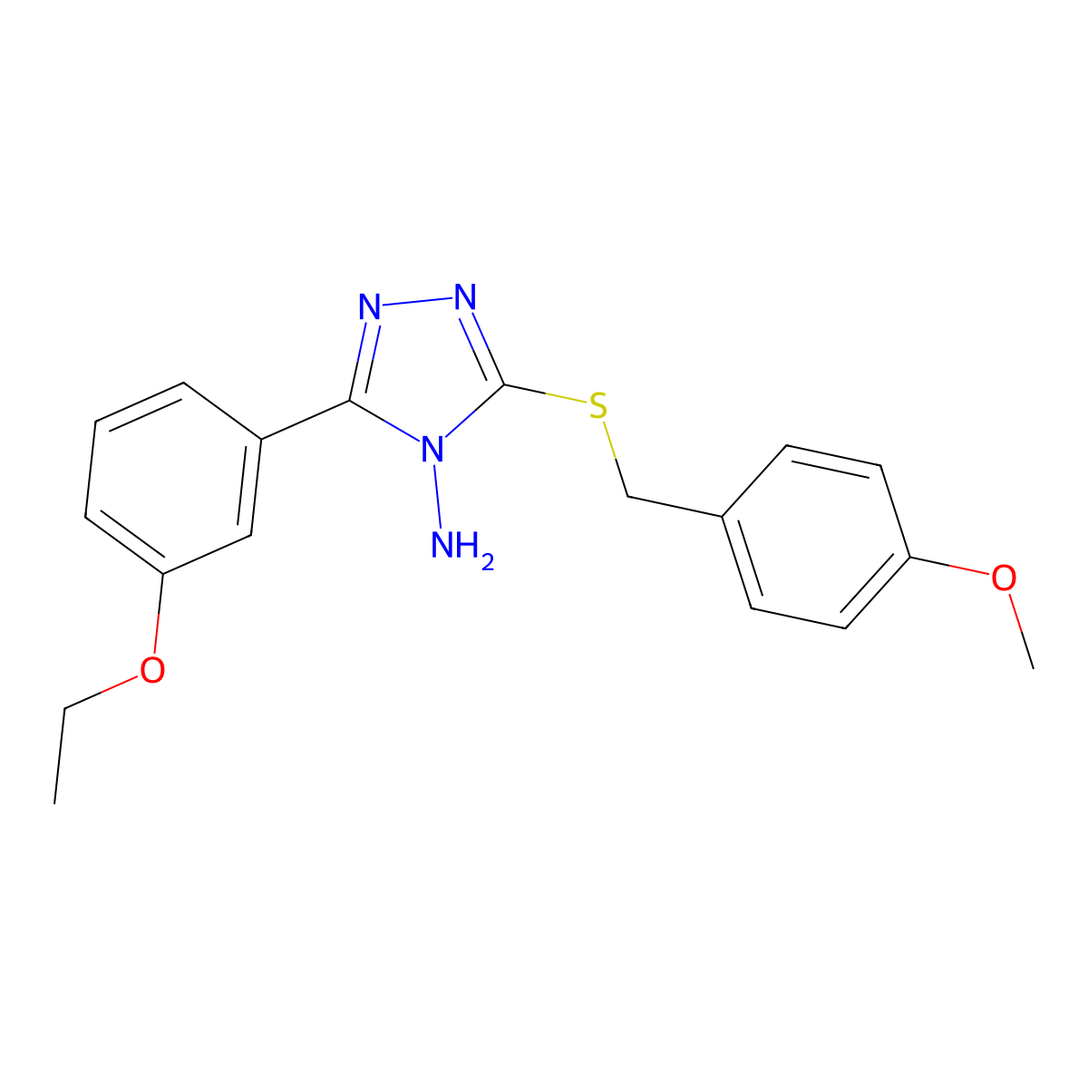5-(3-Ethoxyphenyl)-3-[(4-methoxyphenyl)methylthio]-1,2,4-triazole-4-ylamine molecular structure, CAS 577787-16-7