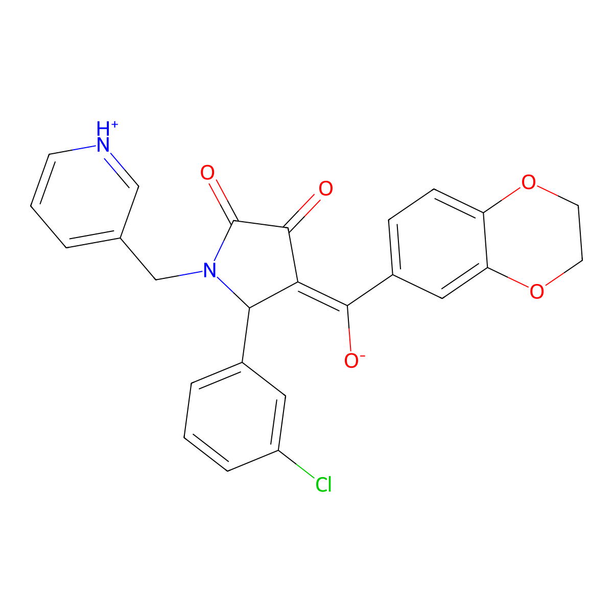 5-(3-chlorophenyl)-4-(2,3-dihydro-1,4-benzodioxine-6-carbonyl)-3-hydroxy-1-[(pyridin-3-yl)methyl]-2,5-dihydro-1H-pyrrol-2-one molecular structure, CAS 577787-51-0