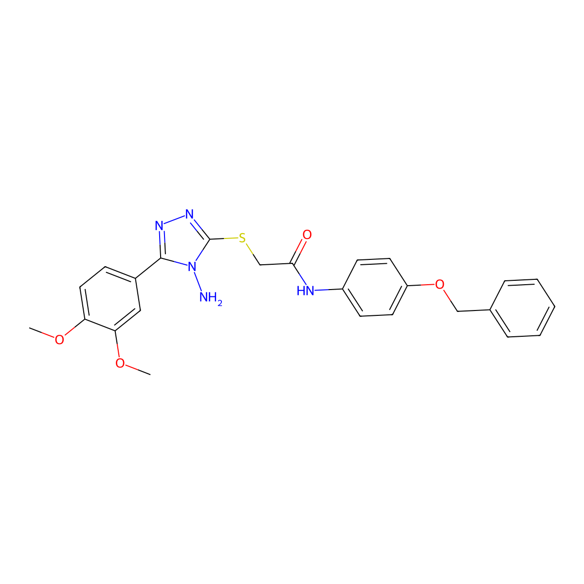 2-{[4-amino-5-(3,4-dimethoxyphenyl)-4H-1,2,4-triazol-3-yl]sulfanyl}-N-[4-(benzyloxy)phenyl]acetamide molecular structure, CAS 577787-72-5