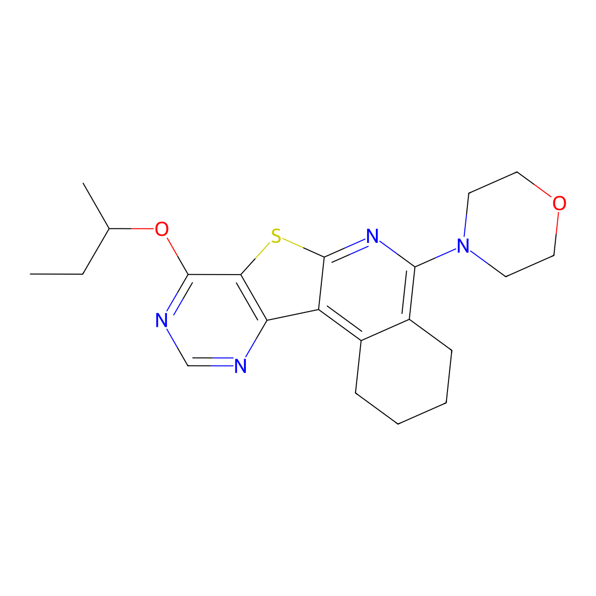 4-(8-(Sec-butoxy)-1,2,3,4-tetrahydropyrimido[4',5':4,5]thieno[2,3-c]isoquinolin-5-yl)morpholine molecular structure, CAS 577789-07-2