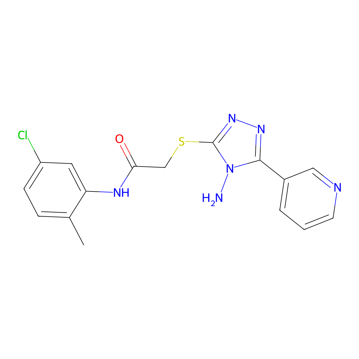 2-((4-amino-5-(pyridin-3-yl)-4H-1,2,4-triazol-3-yl)thio)-N-(5-chloro-2-methylphenyl)acetamide molecular structure, CAS 577789-49-2