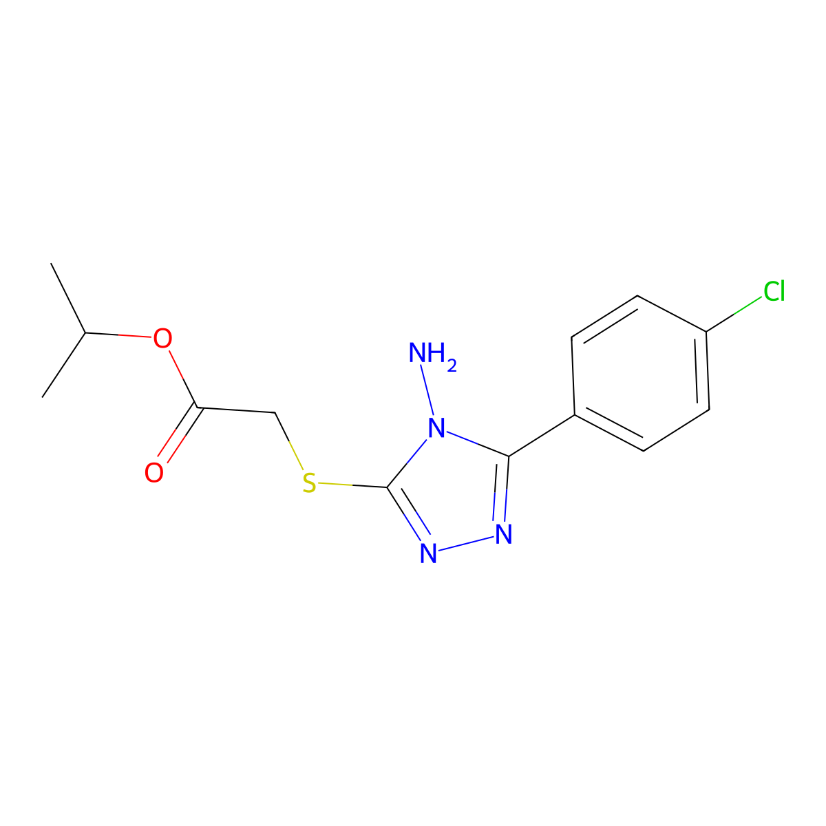 Isopropyl ((4-amino-5-(4-chlorophenyl)-4H-1,2,4-triazol-3-YL)thio)acetate molecular structure, CAS 577789-92-5
