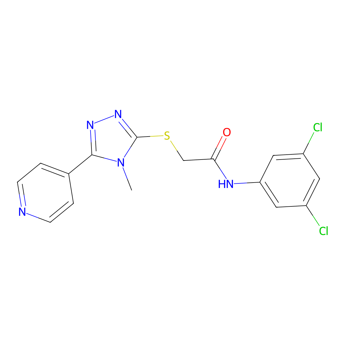 N-(3,5-dichlorophenyl)-2-{[4-methyl-5-(pyridin-4-yl)-4H-1,2,4-triazol-3-yl]sulfanyl}acetamide molecular structure, CAS 577789-93-6
