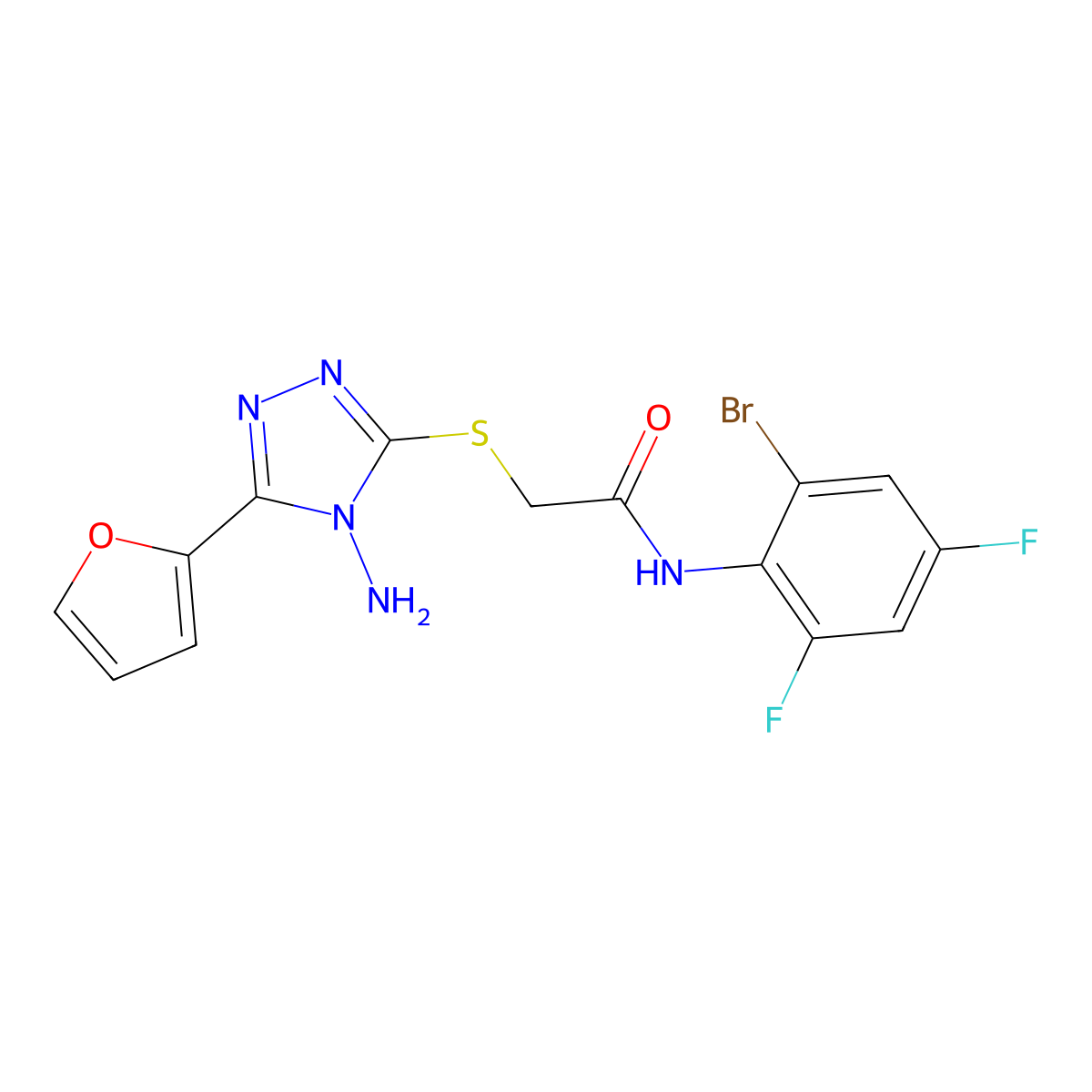 C14H10BrF2N5O2S molecular structure, CAS 577789-97-0