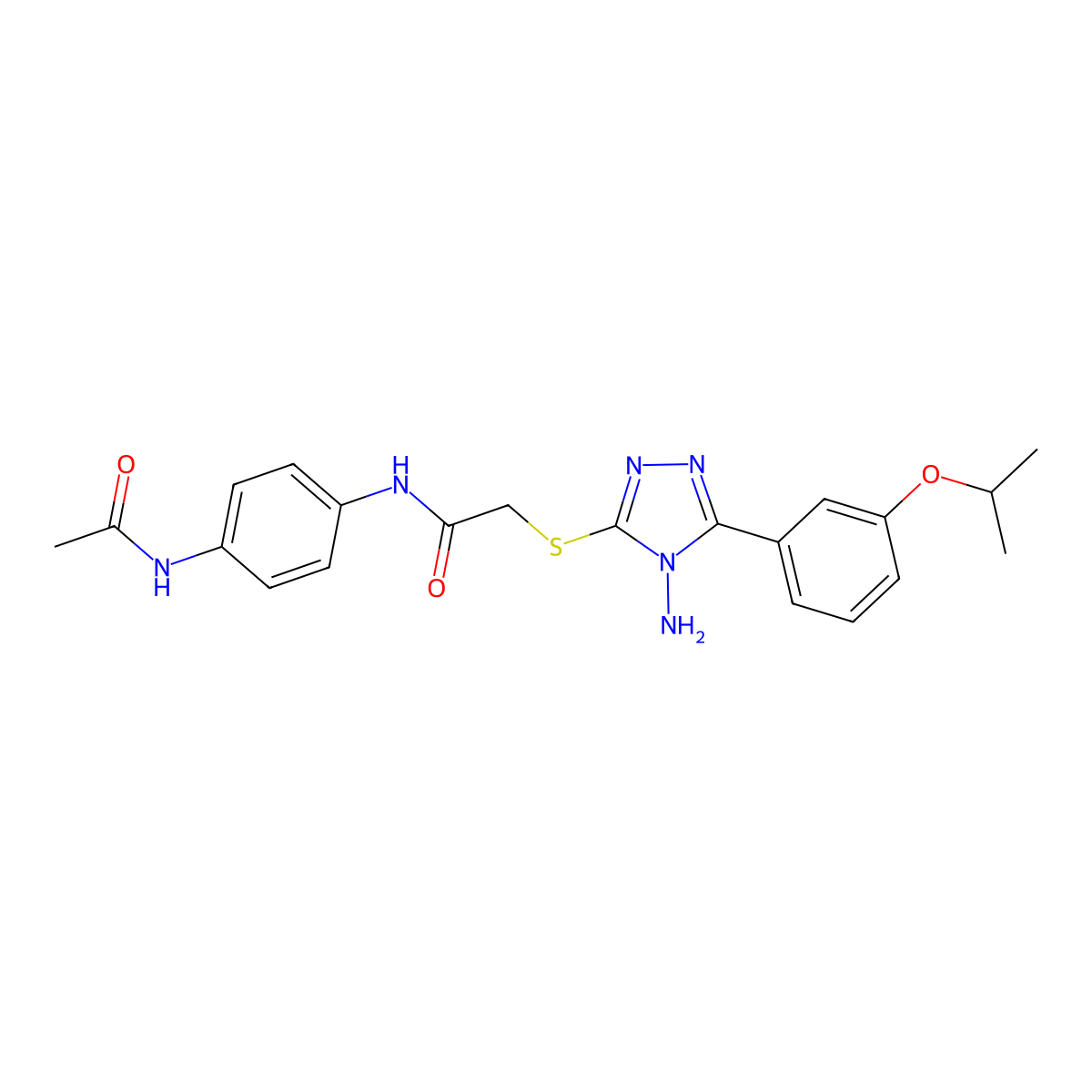 N-[4-(acetylamino)phenyl]-2-{4-amino-5-[3-(methylethoxy)phenyl](1,2,4-triazol-3-ylthio)}acetamide molecular structure, CAS 577789-98-1