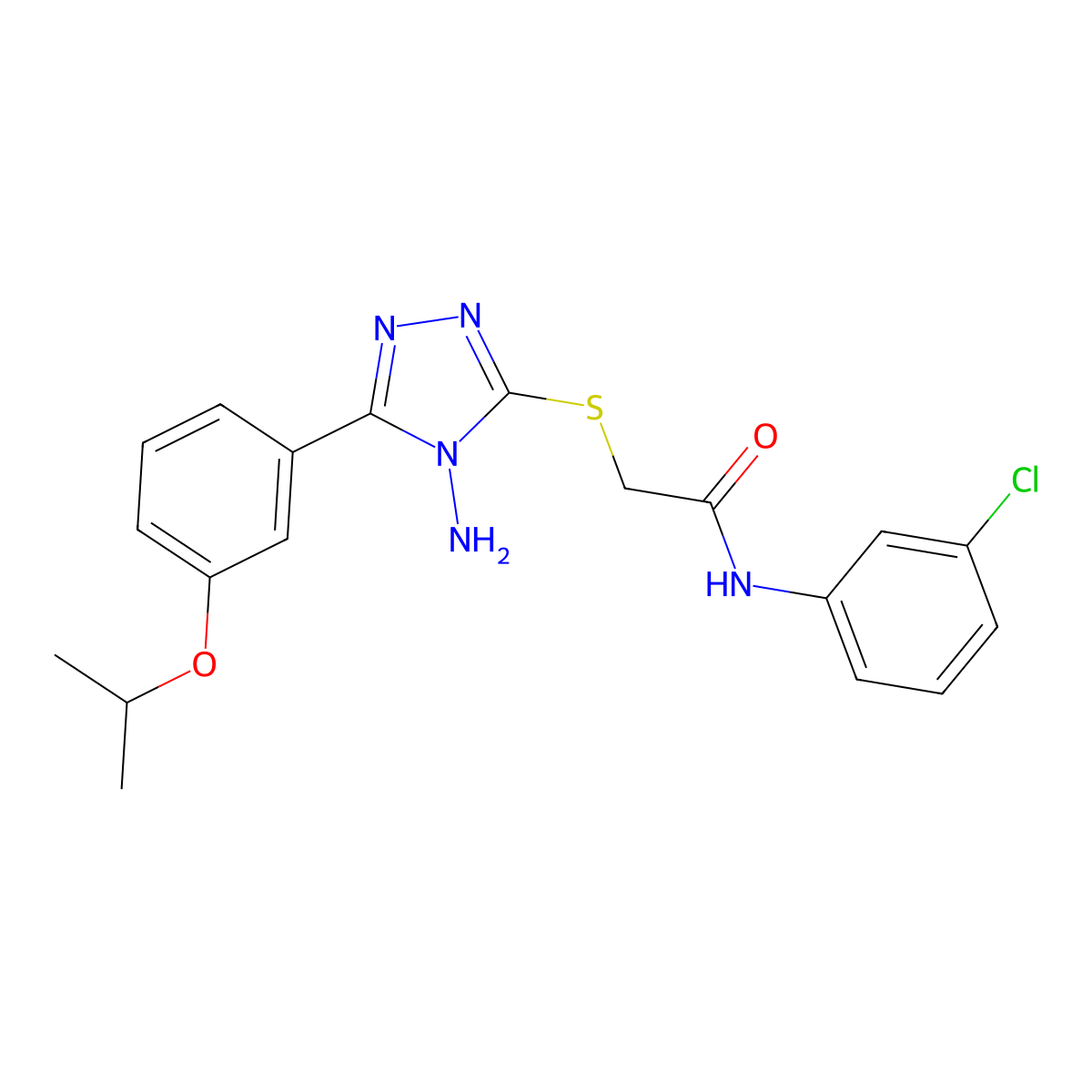 2-{4-amino-5-[3-(methylethoxy)phenyl](1,2,4-triazol-3-ylthio)}-N-(3-chlorophen yl)acetamide molecular structure, CAS 577790-31-9
