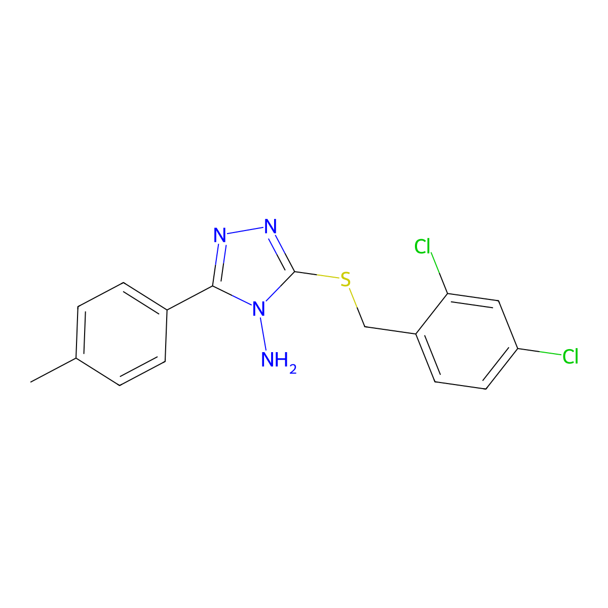 3-[(2,4-Dichlorophenyl)methylthio]-5-(4-methylphenyl)-1,2,4-triazole-4-ylamine molecular structure, CAS 577790-85-3