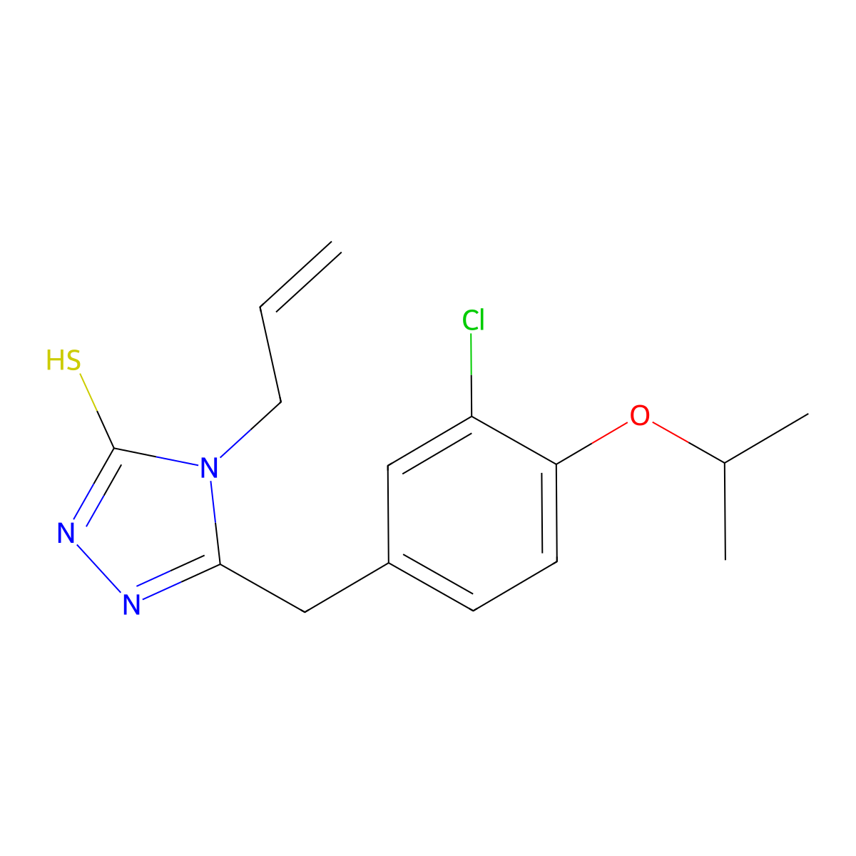 3-[(3-chloro-4-propan-2-yloxyphenyl)methyl]-4-prop-2-enyl-1H-1,2,4-triazole-5-thione molecular structure, CAS 577790-87-5
