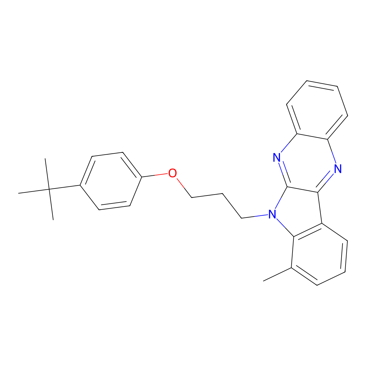 6-[3-(4-tert-butylphenoxy)propyl]-7-methyl-6H-indolo[2,3-b]quinoxaline molecular structure, CAS 577790-93-3