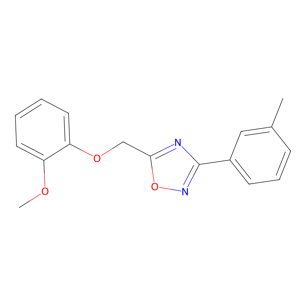 5-[(2-Methoxyphenoxy)methyl]-3-(3-methylphenyl)-1,2,4-oxadiazole molecular structure, CAS 577791-02-7