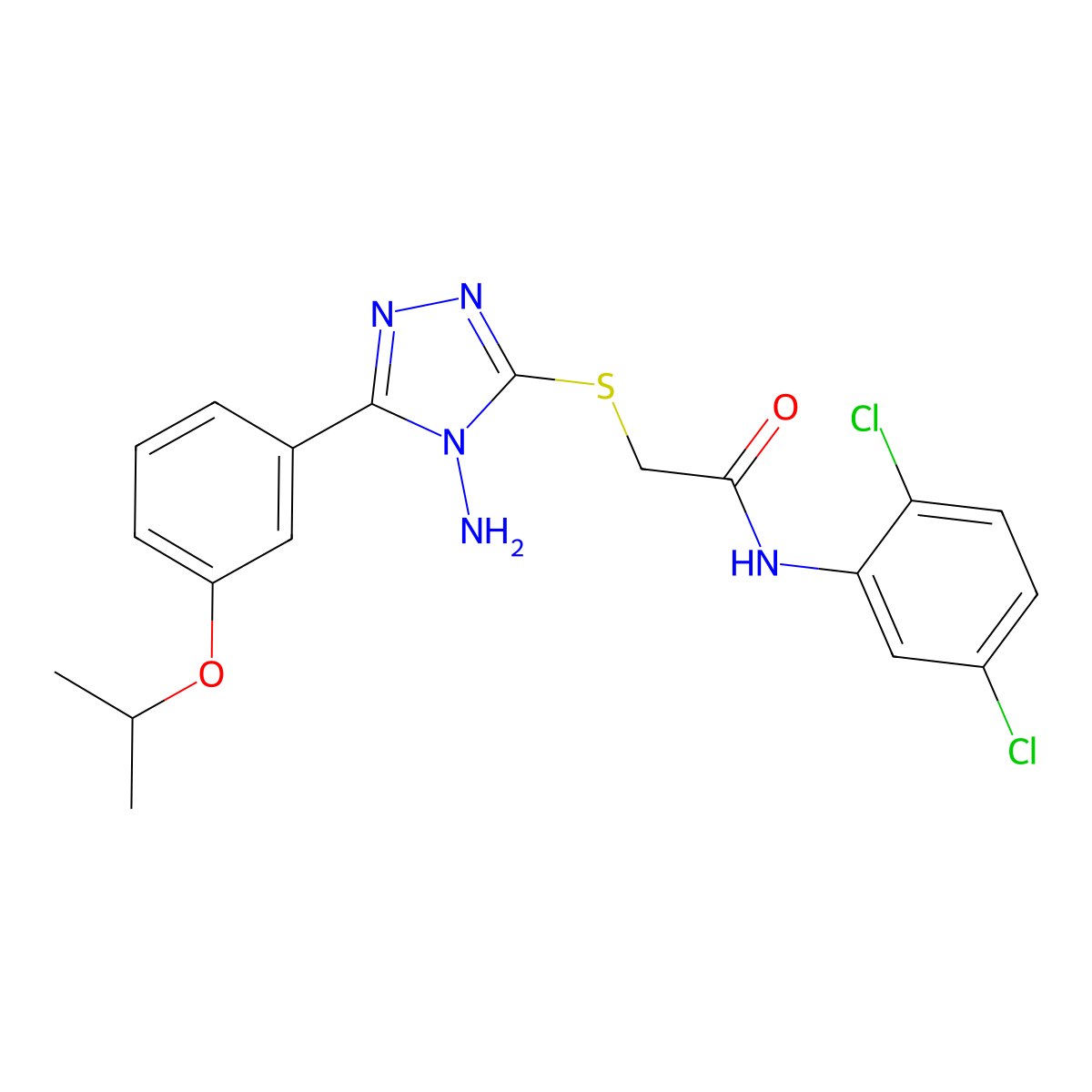 2-({4-amino-5-[3-(propan-2-yloxy)phenyl]-4H-1,2,4-triazol-3-yl}sulfanyl)-N-(2,5-dichlorophenyl)acetamide molecular structure, CAS 577791-13-0