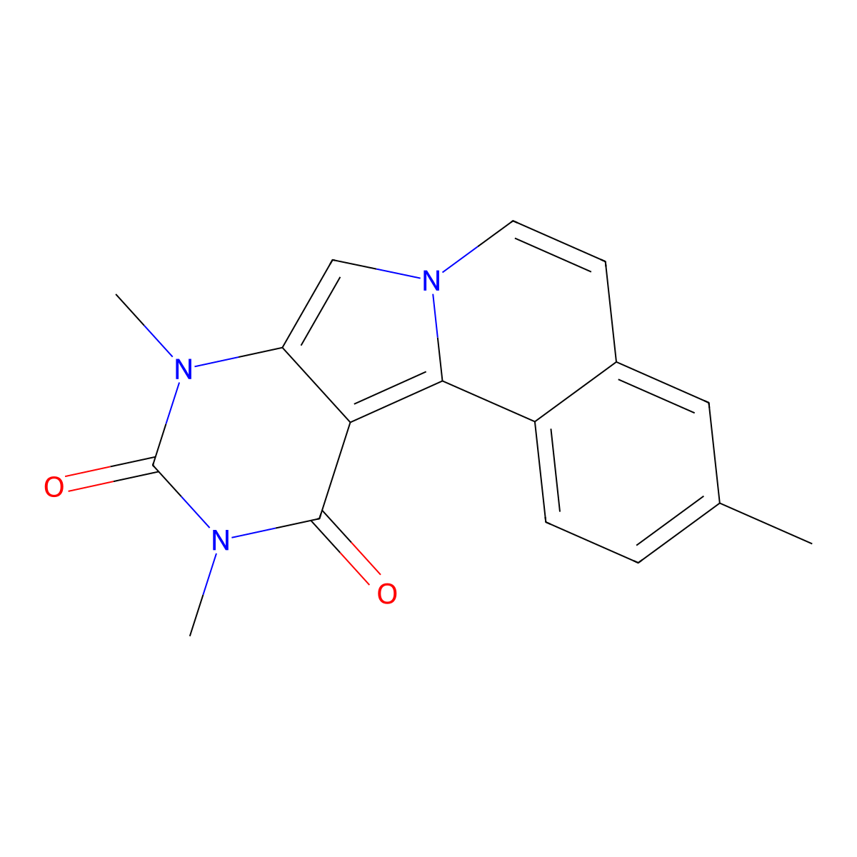 3,9,11-trimethylpyrimido[5',4':3,4]pyrrolo[2,1-a]isoquinoline-10,12(9H,11H)-dione molecular structure, CAS 577791-61-8