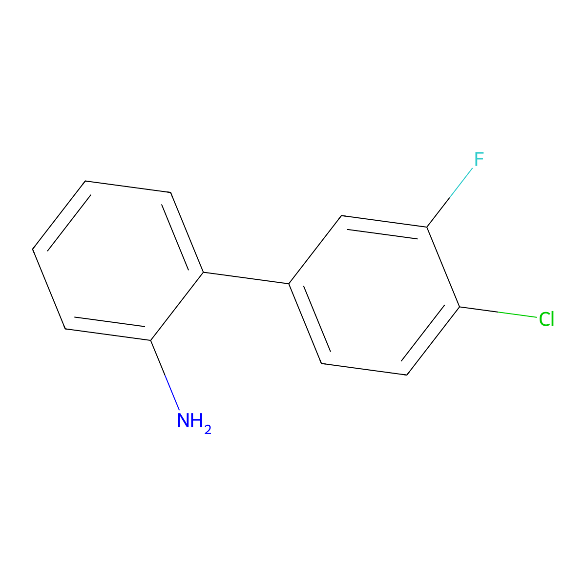 4'-Chloro-3'-fluoro[1,1'-biphenyl]-2-amine molecular structure, CAS 577794-36-6