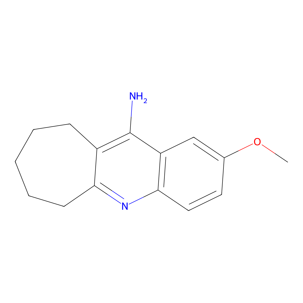 7,8,9,10-Tetrahydro-2-methoxy-6H-cyclohepta(b)quinolin-11-amine molecular structure, CAS 5778-87-0