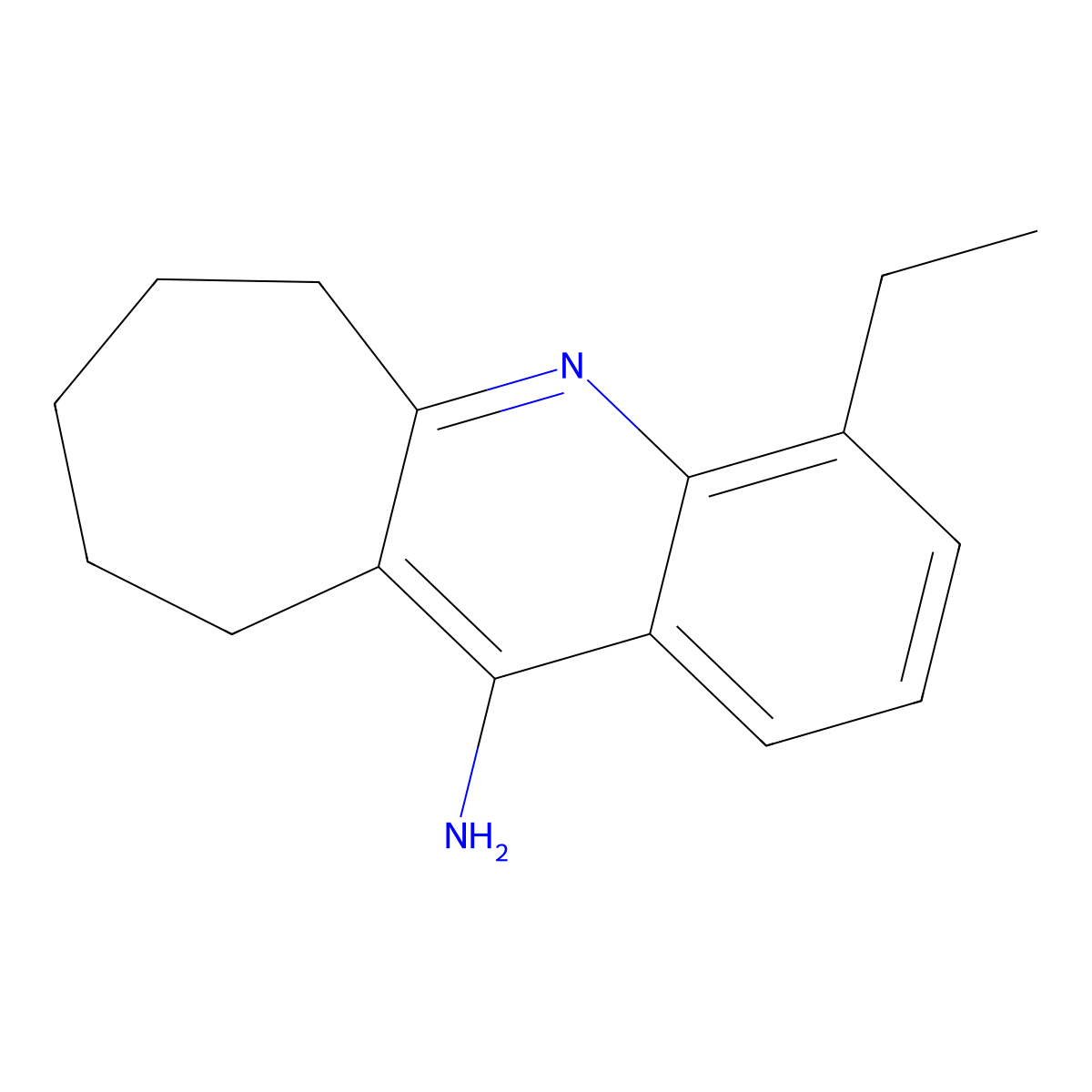 6H-Cyclohepta(b)quinoline, 7,8,9,10-tetrahydro-11-amino-4-ethyl- molecular structure, CAS 5778-91-6