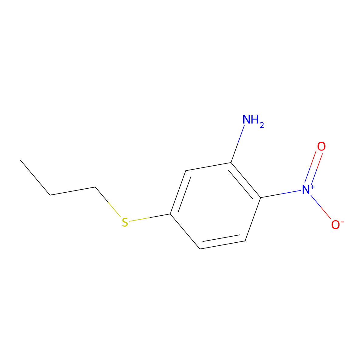 2-Nitro-5-(propylthio)aniline molecular structure, CAS 57780-75-3
