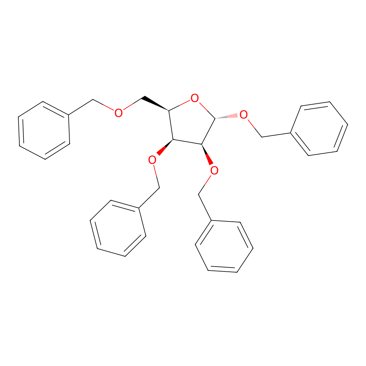 Benzyl 2,3,4-Tri-O-benzyl-alpha-D-mannopyranoside molecular structure, CAS 57783-76-3
