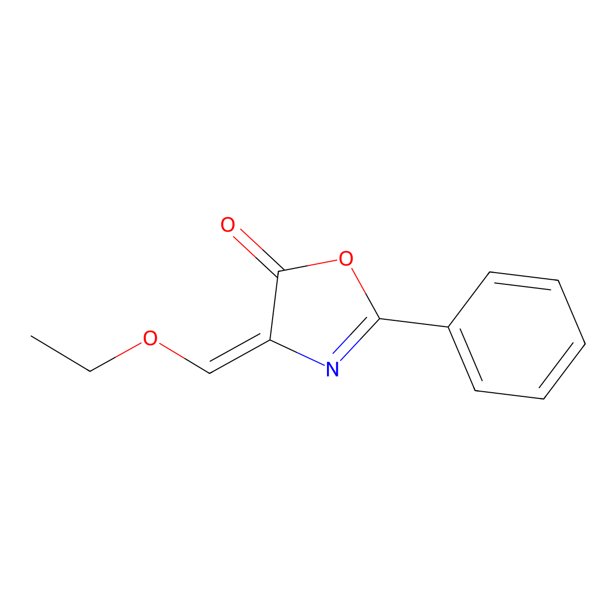 (E)-4-(ethoxymethylene)-2-phenyloxazol-5(4H)-one molecular structure, CAS 57784-65-3