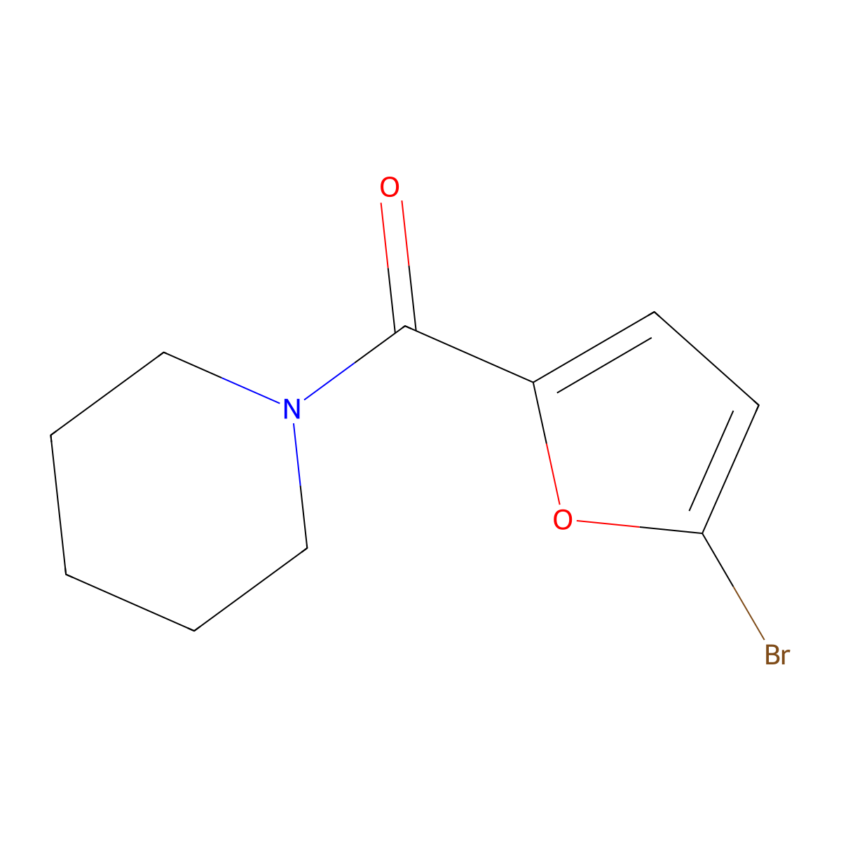 1-(5-Bromo-2-furoyl)piperidine molecular structure, CAS 57785-36-1
