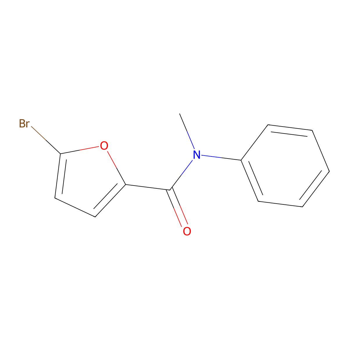 5-bromo-N-methyl-N-phenyl-2-furamide molecular structure, CAS 57785-38-3