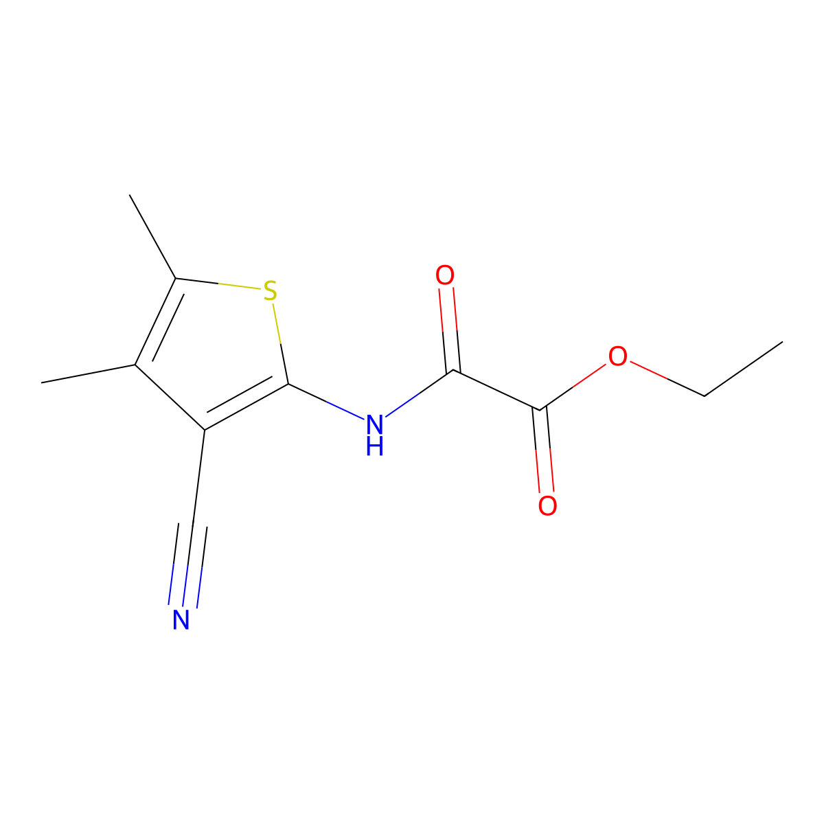 Ethyl [(3-cyano-4,5-dimethylthiophen-2-yl)amino](oxo)acetate molecular structure, CAS 57785-66-7