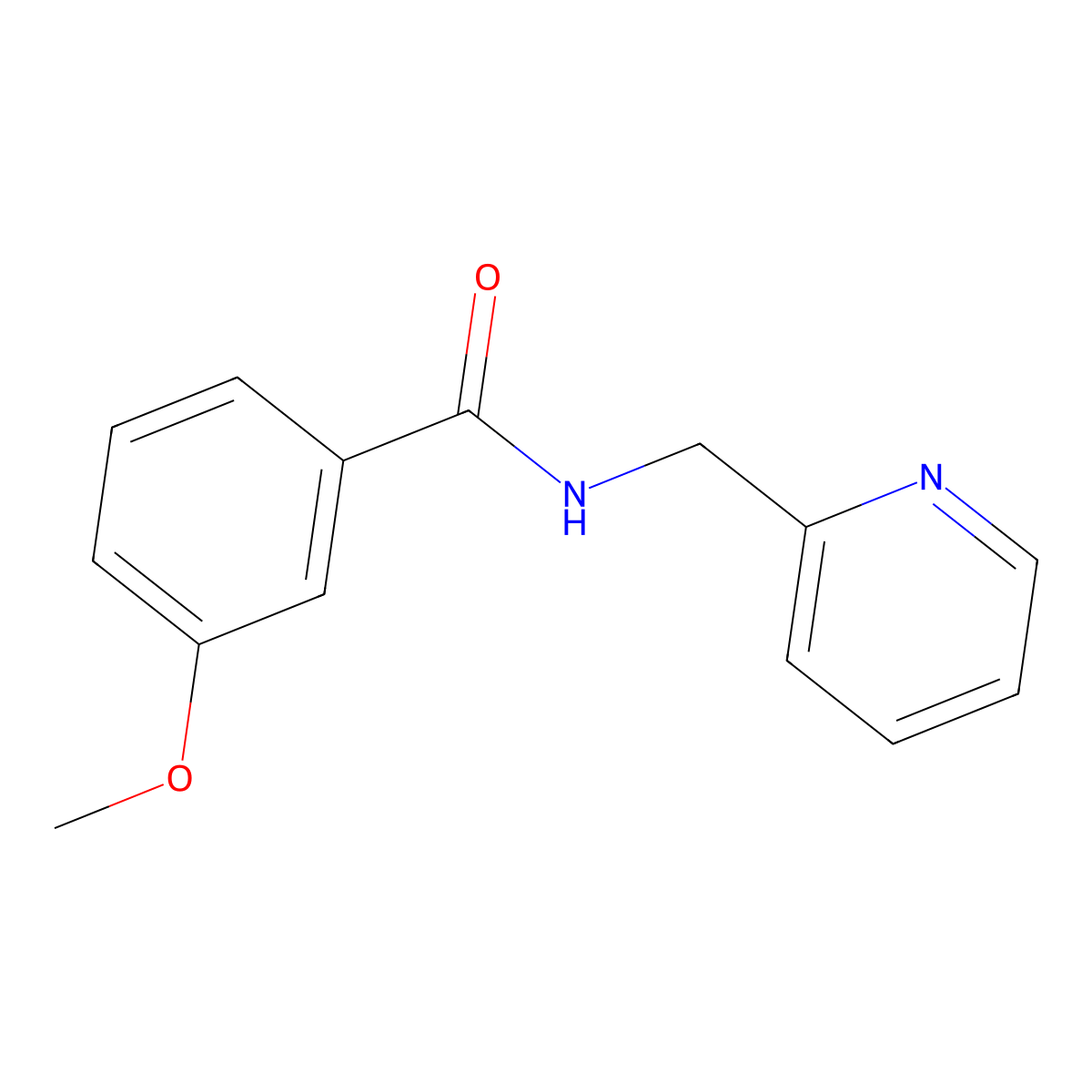 3-methoxy-N-(pyridin-2-ylmethyl)benzamide molecular structure, CAS 57786-41-1