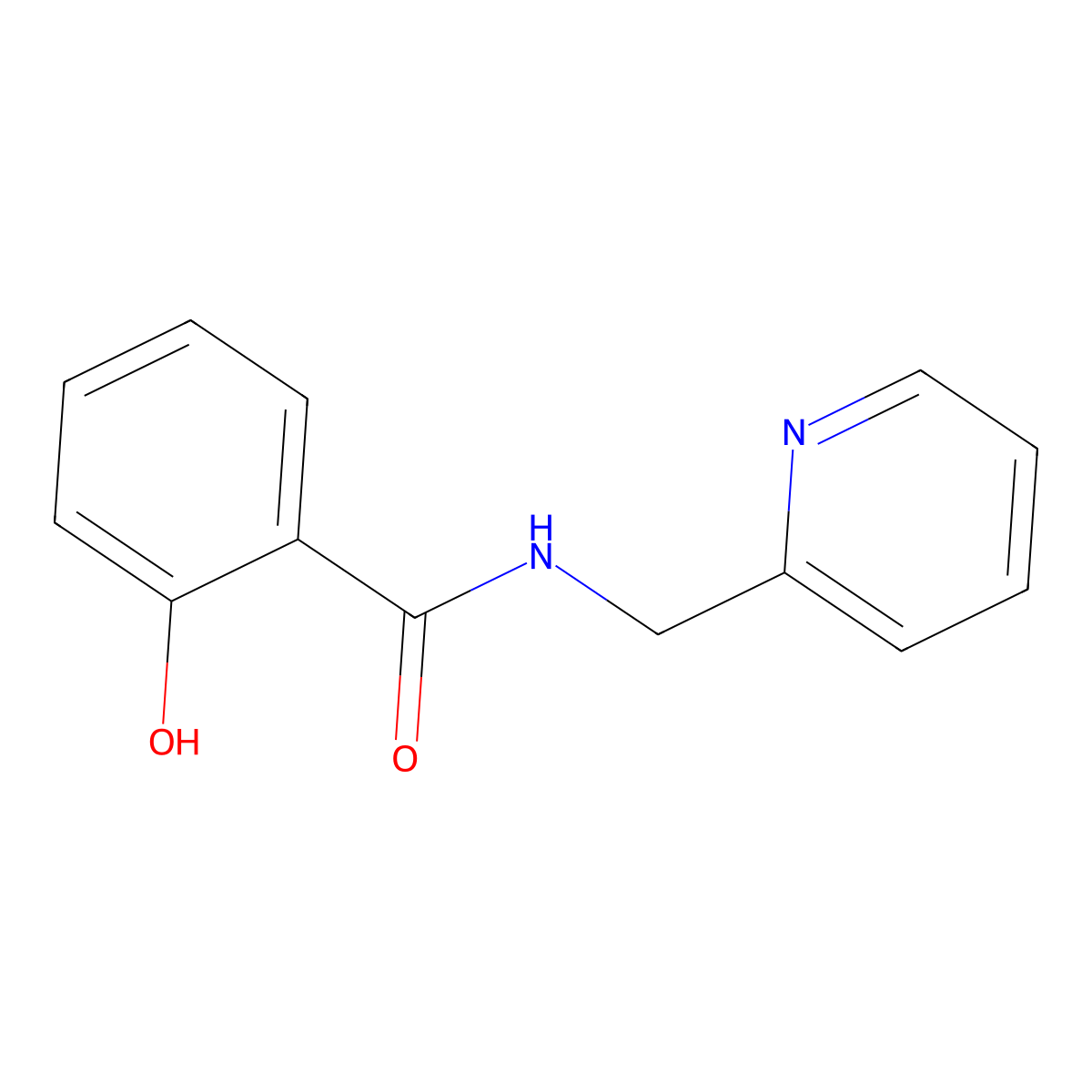2-hydroxy-N-((pyridin-2-yl)methyl)benzamide molecular structure, CAS 57786-42-2