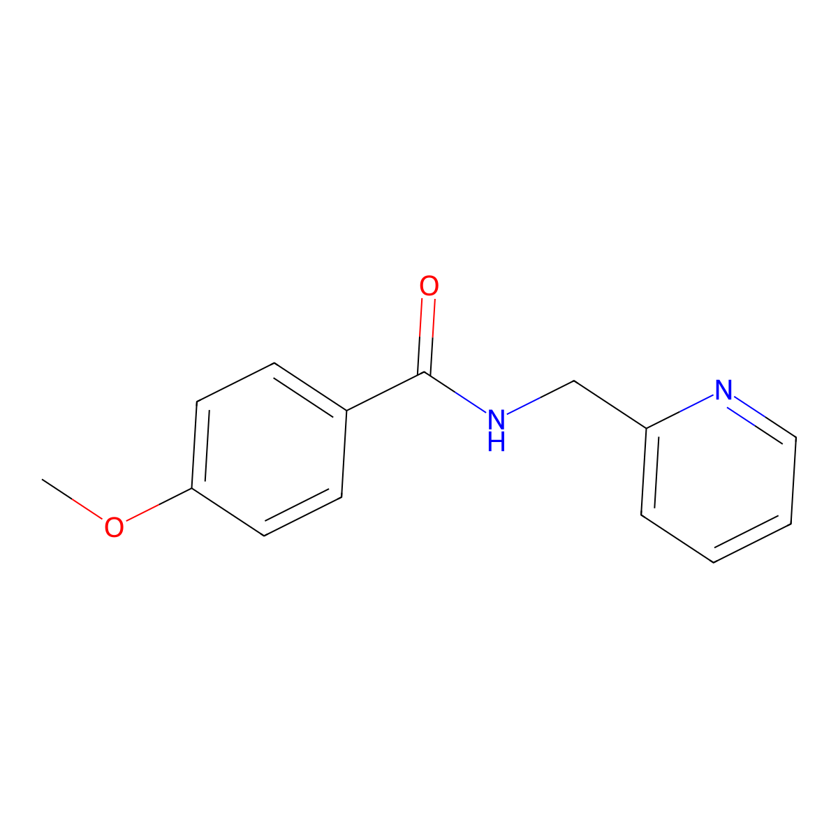 4-methoxy-N-(2-pyridinylmethyl)benzamide molecular structure, CAS 57786-47-7