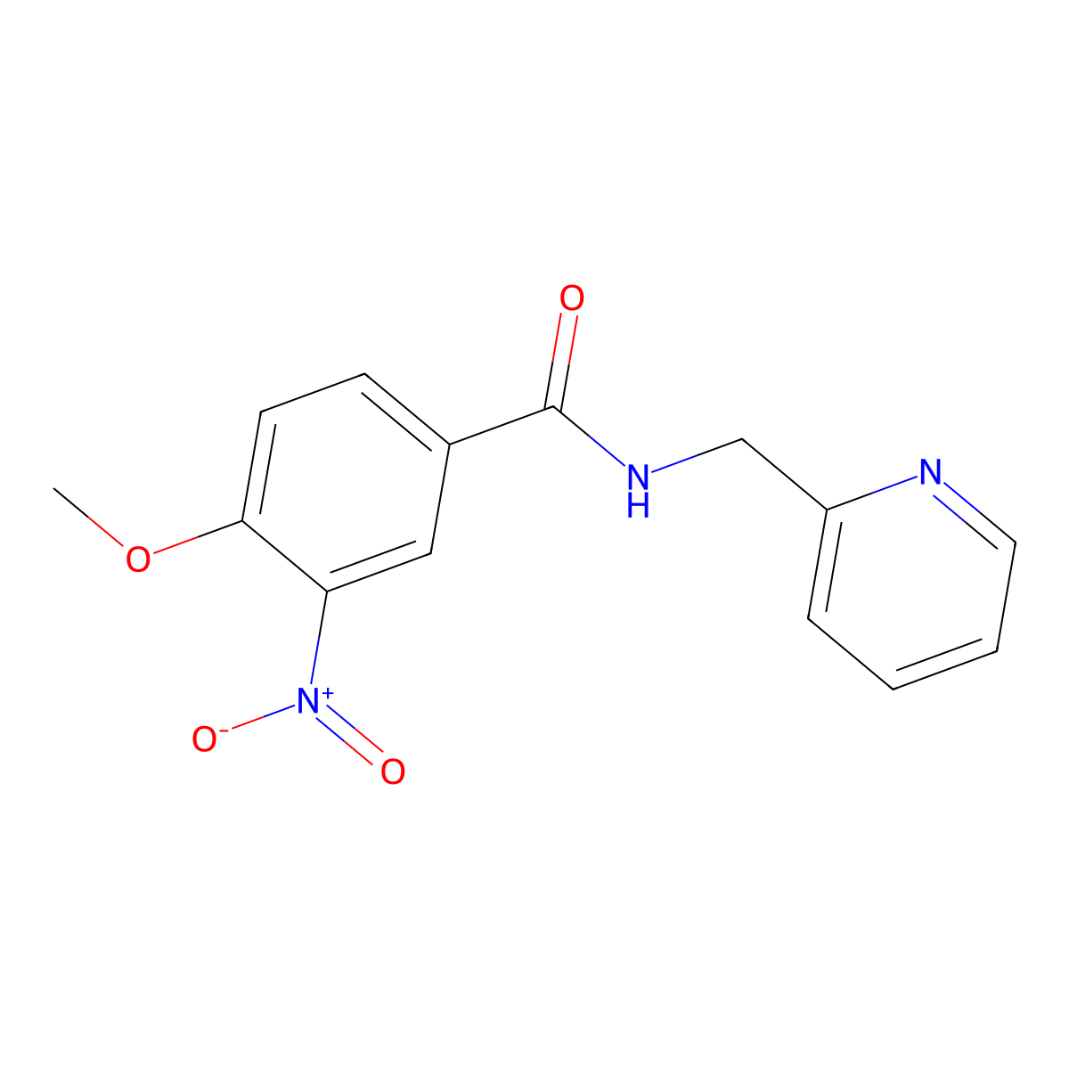 4-methoxy-3-nitro-N-(pyridin-2-ylmethyl)benzamide molecular structure, CAS 57786-48-8