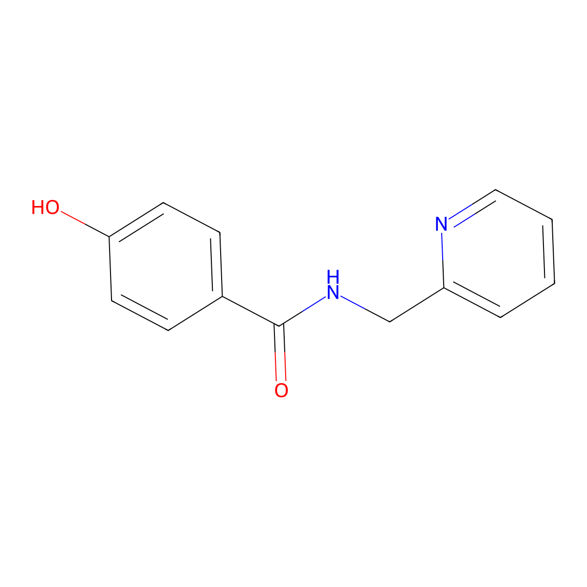4-hydroxy-N-(2-pyridinylmethyl)benzamide molecular structure, CAS 57786-50-2