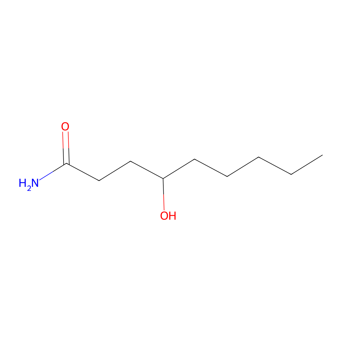 4-Hydroxynonanamide molecular structure, CAS 57788-65-5