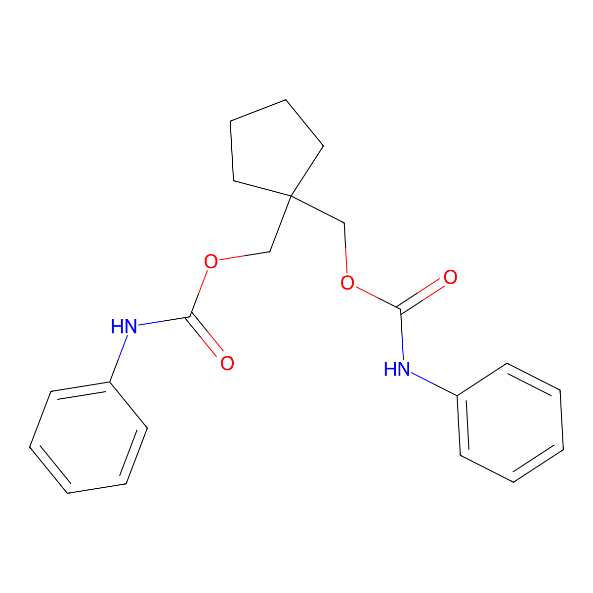 1,1-Cyclopentanedimethanol, 1,1-bis(phenylcarbamate) molecular structure, CAS 5779-54-4