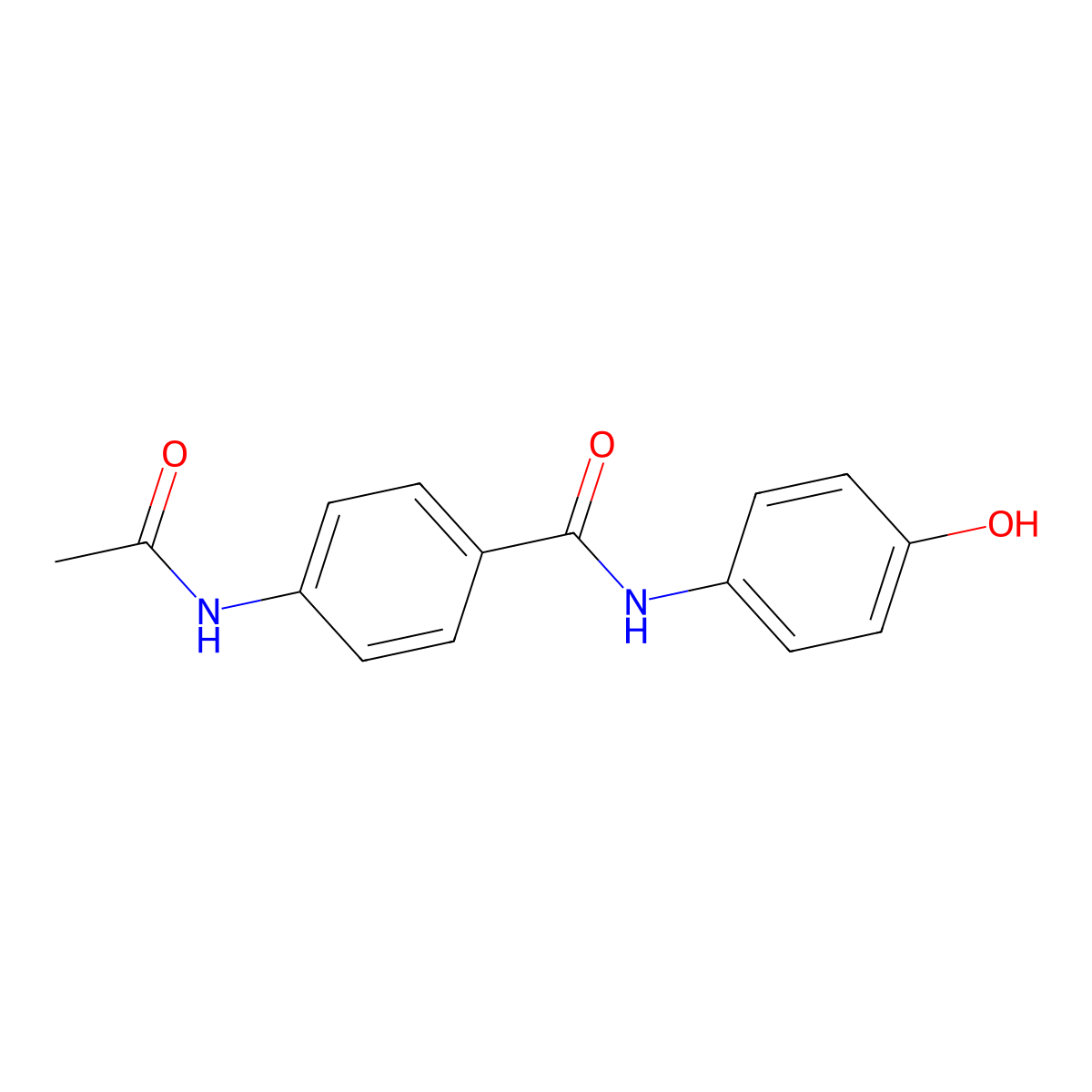 4-(acetylamino)-N-(4-hydroxyphenyl)benzamide molecular structure, CAS 57790-88-2