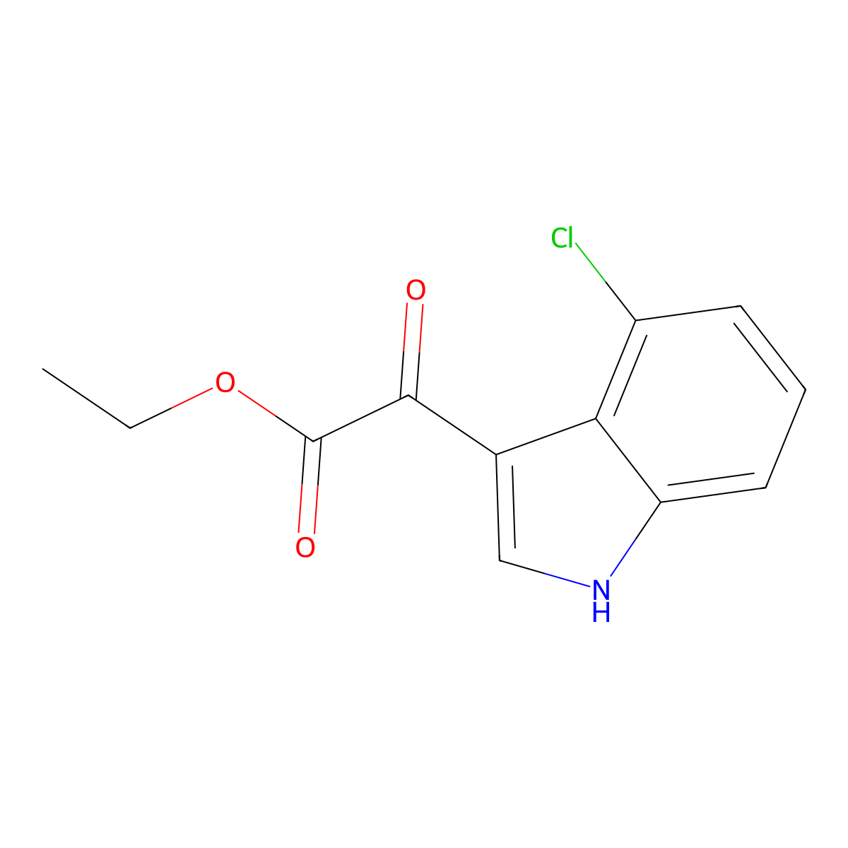 Ethyl 2-(4-Chloro-3-indolyl)-2-oxoacetate molecular structure, CAS 57791-14-7