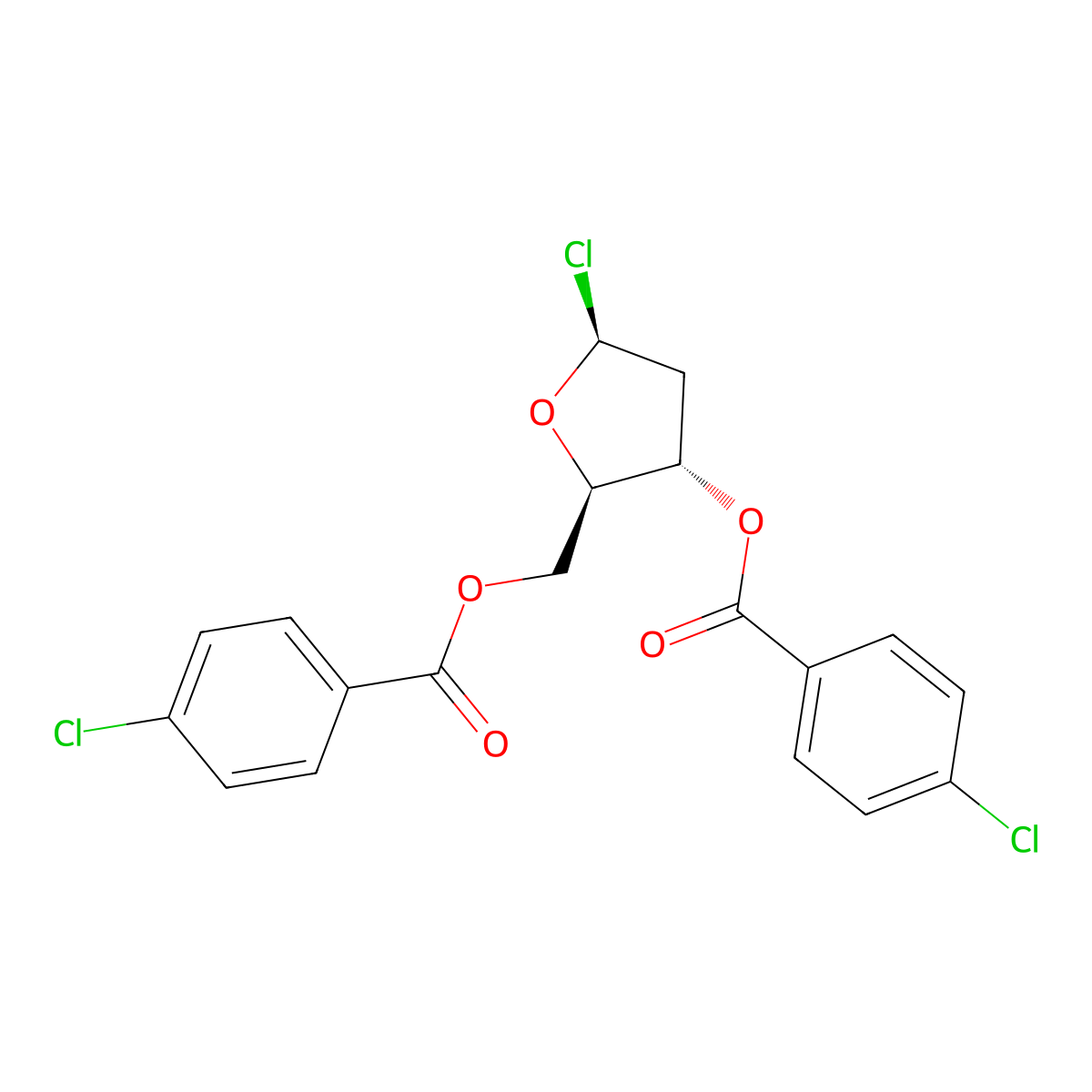(2R,3S,5S)-5-chloro-2-[(4-chlorobenzoyloxy)methyl]oxolan-3-yl 4-chlorobenzoate molecular structure, CAS 57793-81-4