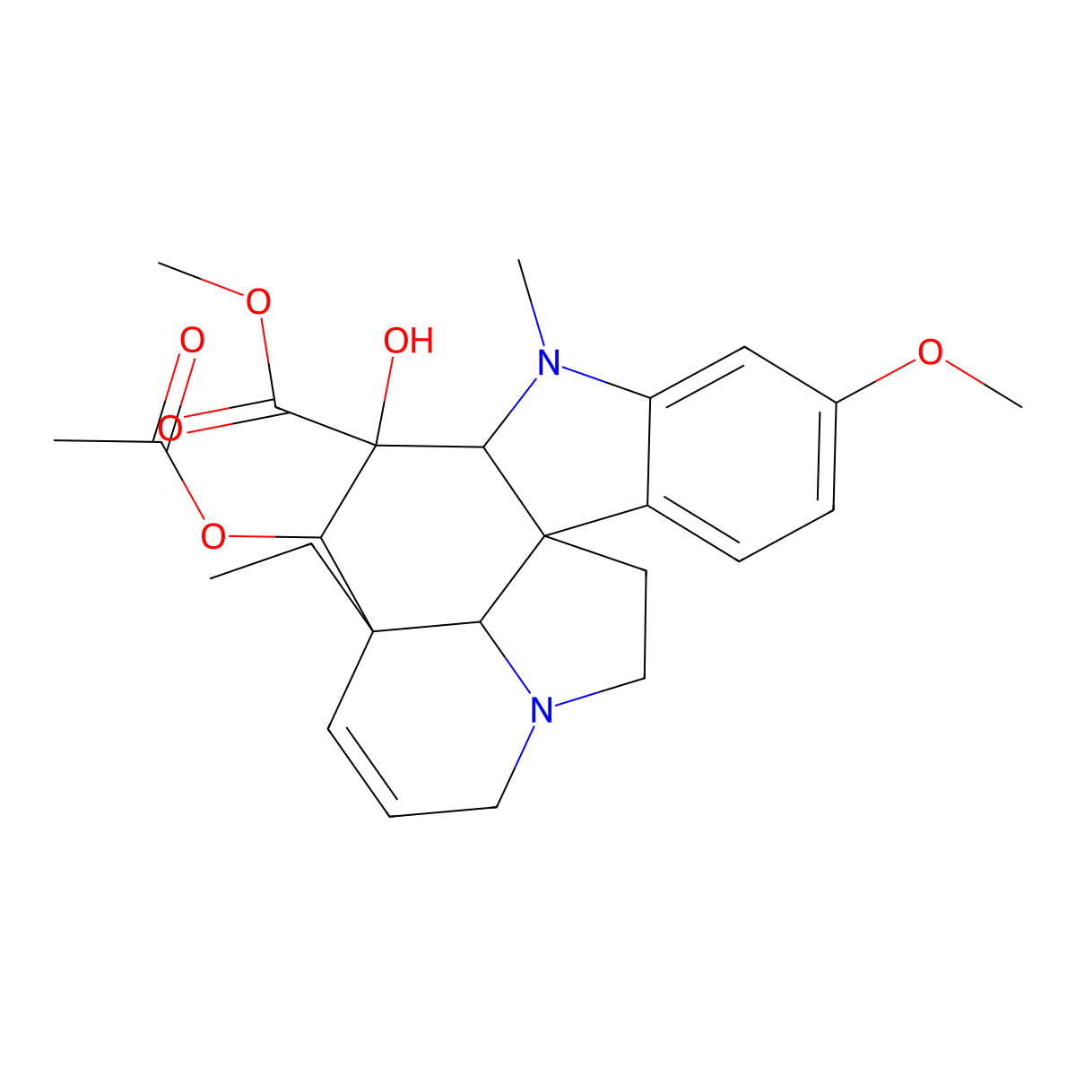 Vindoline [M+H]+ molecular structure, CAS 57794-53-3