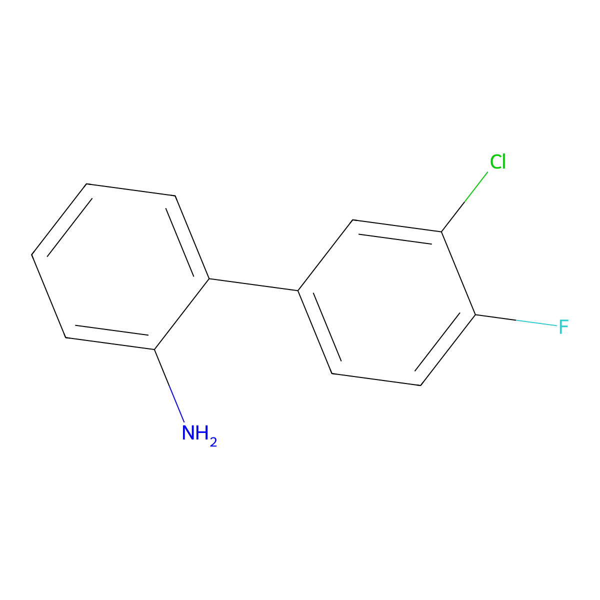3'-Chloro-4'-fluoro-2-biphenylaMine molecular structure, CAS 577954-86-0