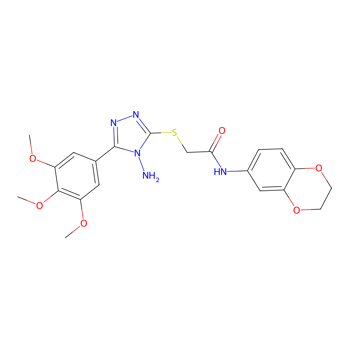2-{[4-amino-5-(3,4,5-trimethoxyphenyl)-4H-1,2,4-triazol-3-yl]sulfanyl}-N-(2,3-dihydro-1,4-benzodioxin-6-yl)acetamide molecular structure, CAS 577959-49-0