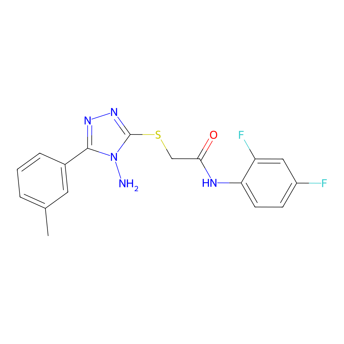 2-{[4-amino-5-(3-methylphenyl)-4H-1,2,4-triazol-3-yl]sulfanyl}-N-(2,4-difluorophenyl)acetamide molecular structure, CAS 577959-87-6