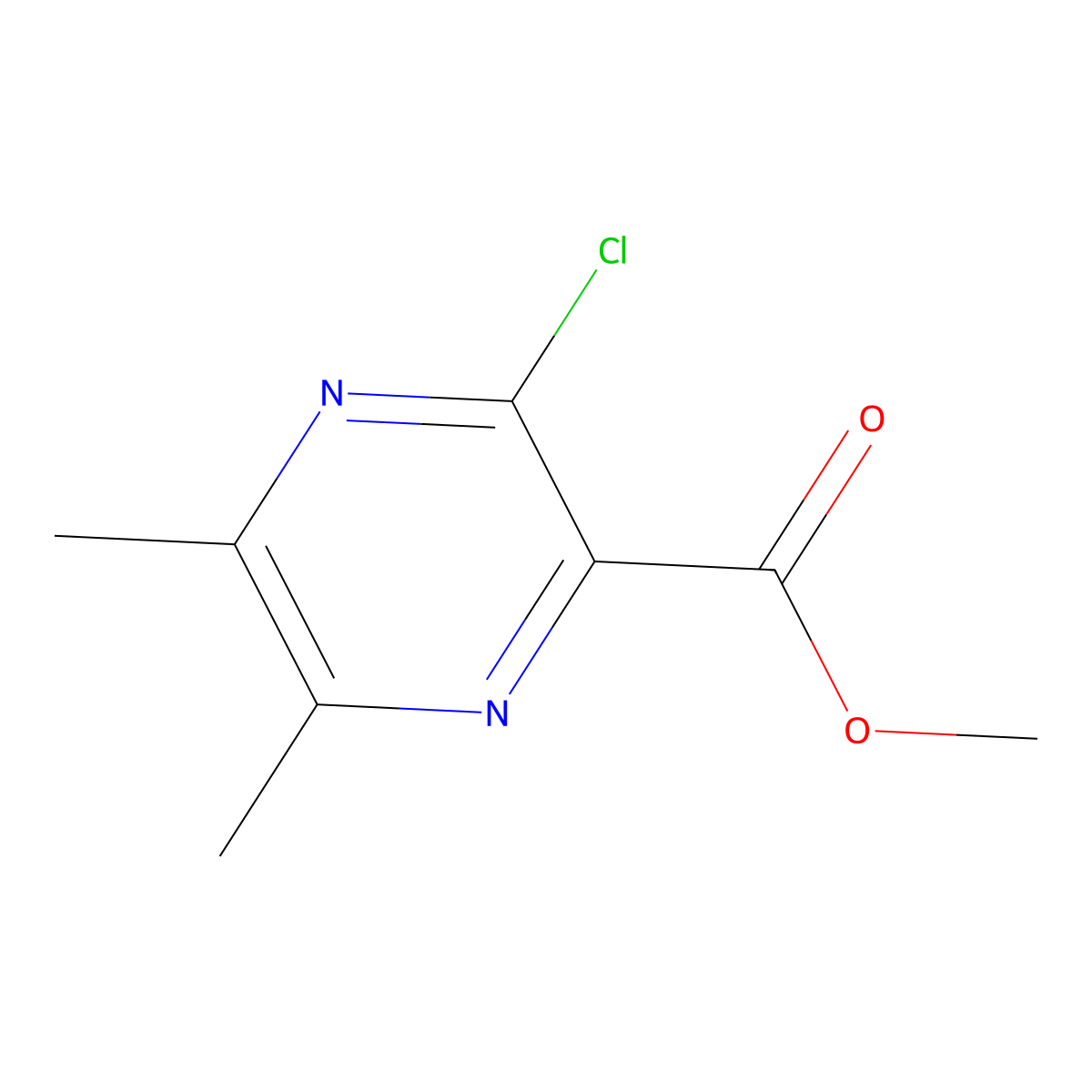 Methyl 3-chloro-5,6-dimethylpyrazine-2-carboxylate molecular structure, CAS 57796-66-4