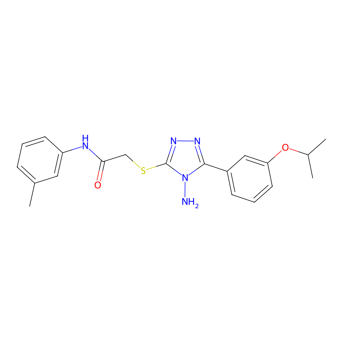 2-({4-amino-5-[3-(propan-2-yloxy)phenyl]-4H-1,2,4-triazol-3-yl}sulfanyl)-N-(3-methylphenyl)acetamide molecular structure, CAS 577960-26-0
