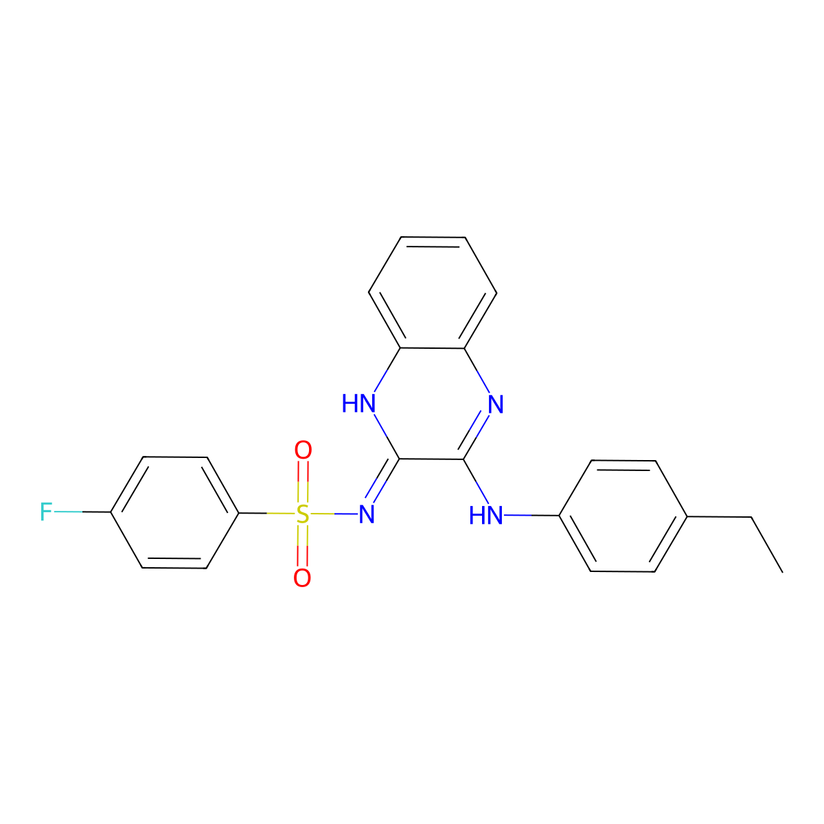 N-[3-(4-ethylanilino)quinoxalin-2-yl]-4-fluorobenzenesulfonamide molecular structure, CAS 577960-49-7