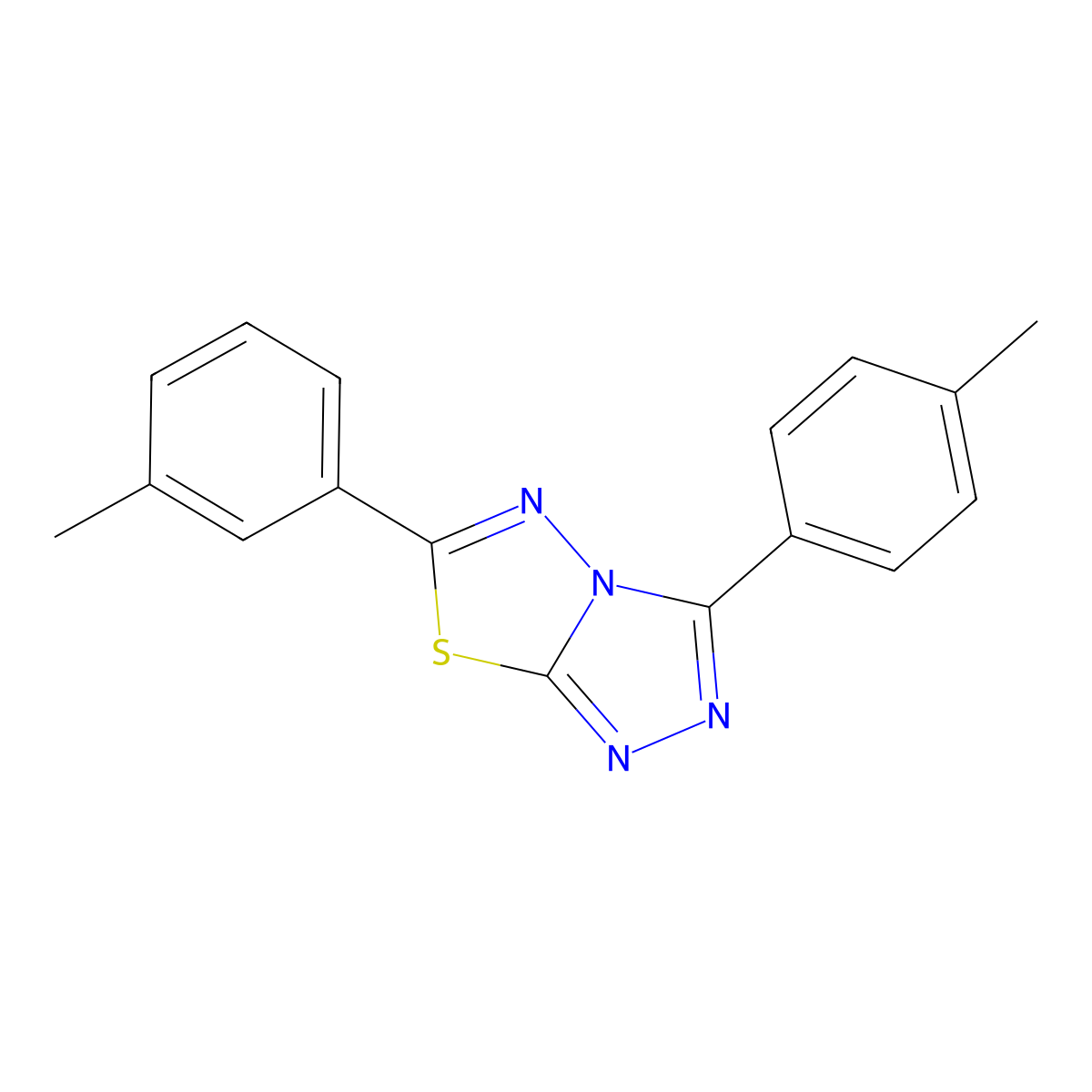 6-(3-Methylphenyl)-3-(4-methylphenyl)-[1,2,4]triazolo[3,4-b][1,3,4]thiadiazole molecular structure, CAS 577961-27-4
