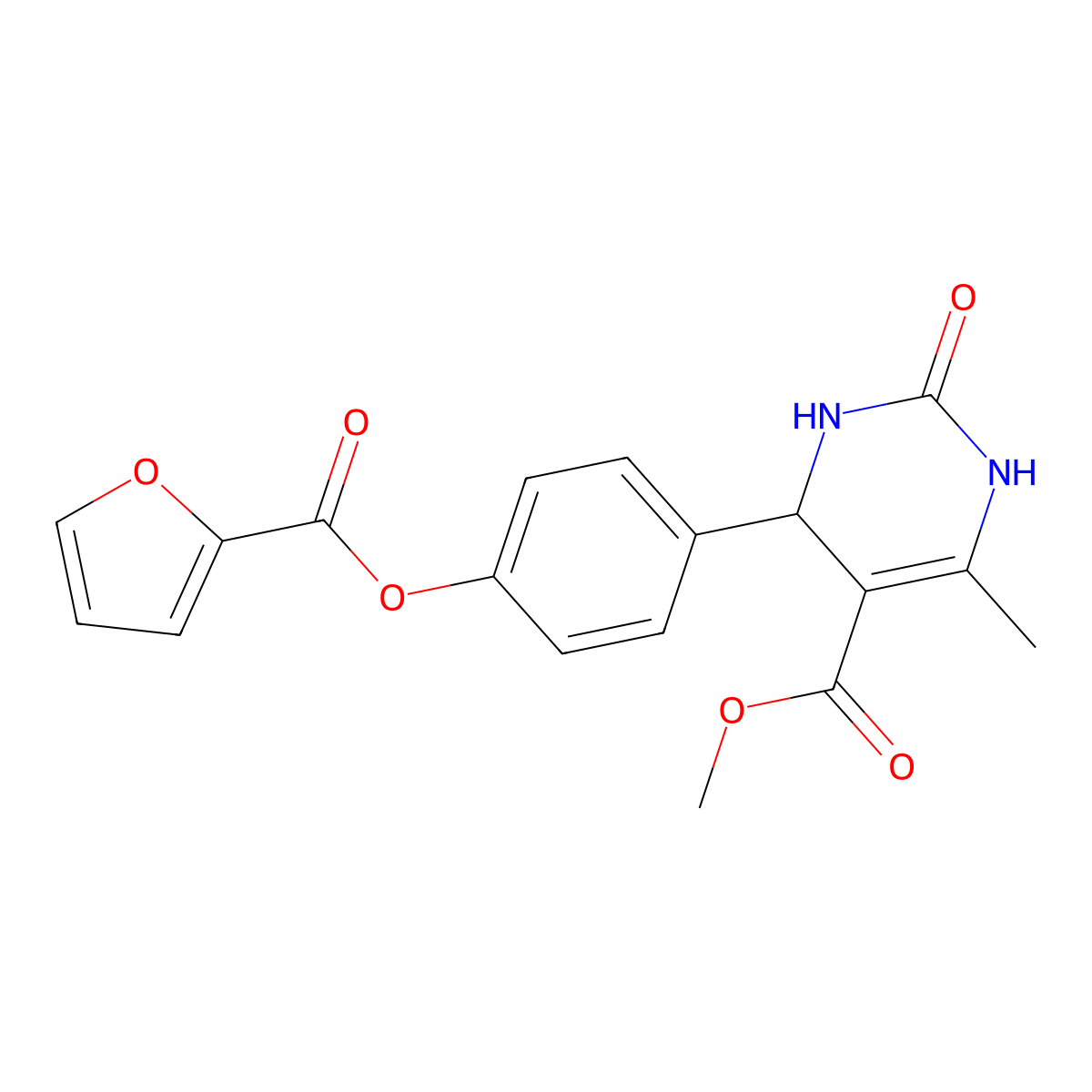 Methyl 4-[4-(furan-2-carbonyloxy)phenyl]-6-methyl-2-oxo-1,2,3,4-tetrahydropyrimidine-5-carboxylate molecular structure, CAS 577961-40-1