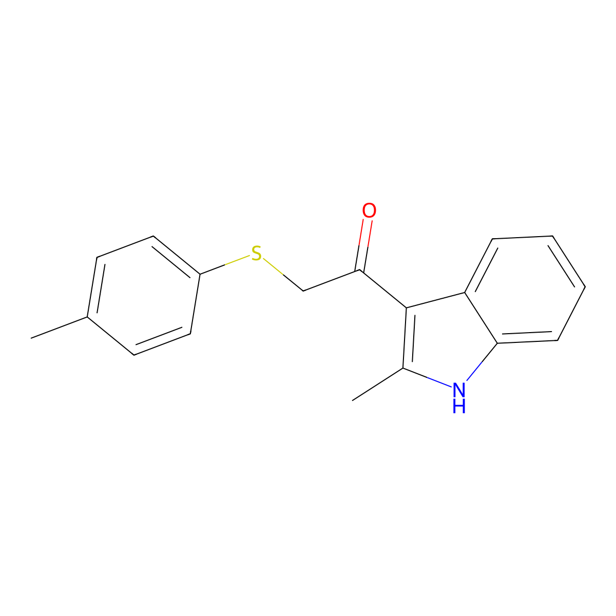 1-(2-methyl-1H-indol-3-yl)-2-[(4-methylphenyl)thio]ethanone molecular structure, CAS 577961-46-7