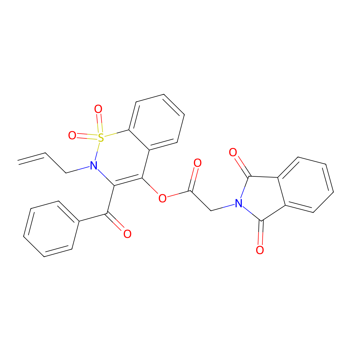 2-allyl-3-benzoyl-1,1-dioxido-2H-1,2-benzothiazin-4-yl (1,3-dioxo-1,3-dihydro-2H-isoindol-2-yl)acetate molecular structure, CAS 577961-49-0